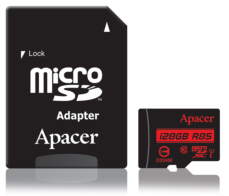 Фото Карта памяти Apacer AP128GMCSX10U5-R 128GB + адаптер Фото Карта памяти Apacer AP128GMCSX10U5-R 128GB + адаптер