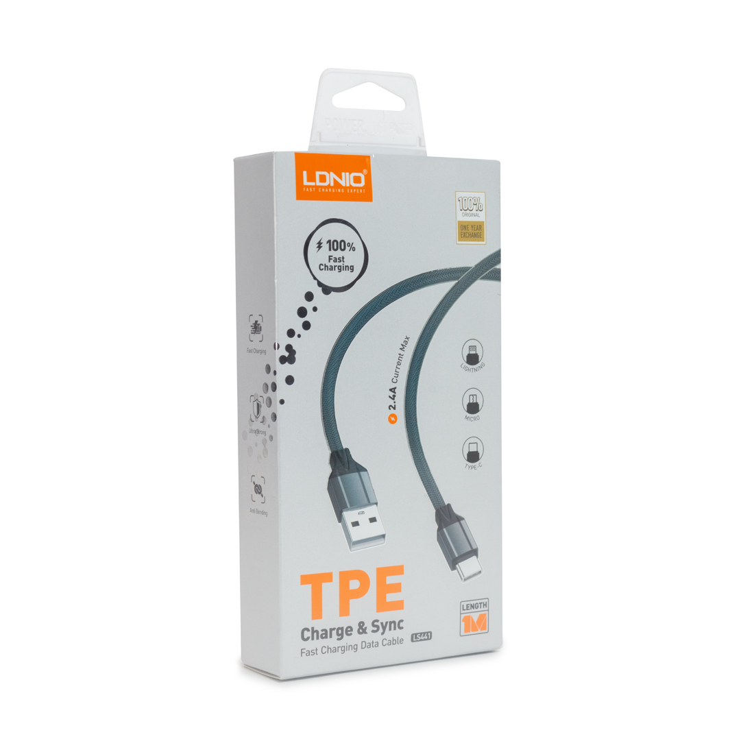Картинка Кабель LDNIO LS441 USB-Lightning Grey 1.0 m (90765) Картинка Кабель LDNIO LS441 USB-Lightning Grey 1.0 m (90765)