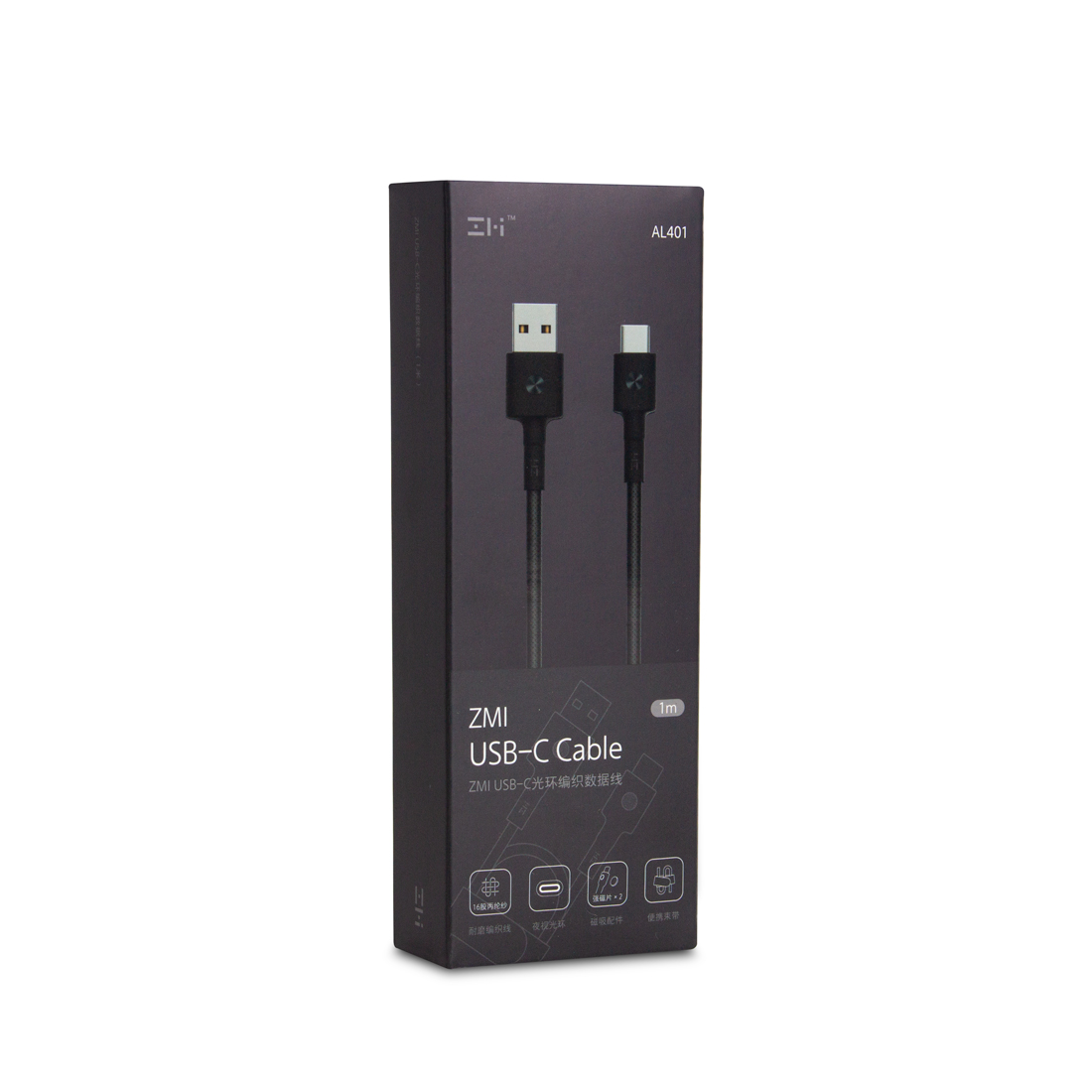 Картинка Кабель ZMi AL401 Type-C Black 1.0 m Картинка Кабель ZMi AL401 Type-C Black 1.0 m