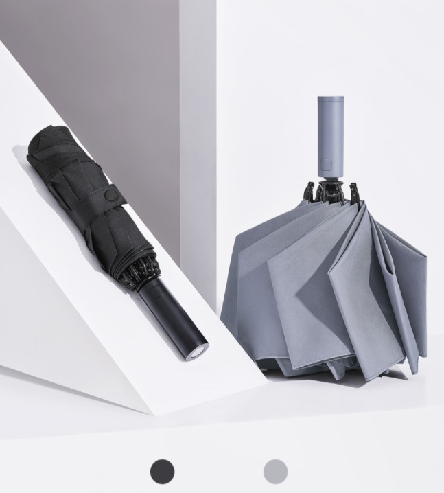 Картинка Зонт Xiaomi Urevo Automatic Reverse Folding Lighting Grey Картинка Зонт Xiaomi Urevo Automatic Reverse Folding Lighting Grey