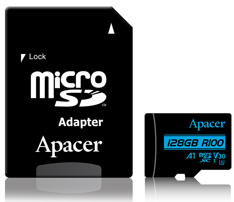 Карта памяти Apacer AP128GMCSX10U7-R 128GB + адаптер