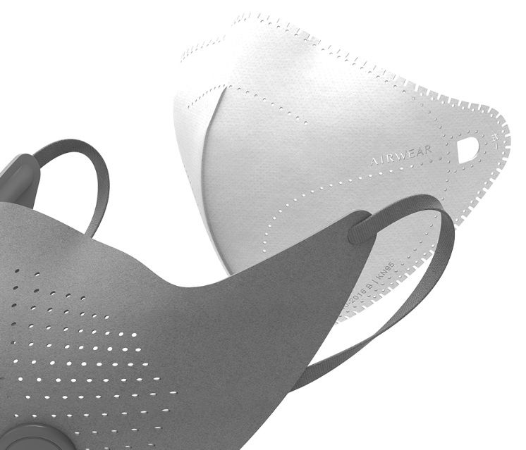 Фотография Маска для очистки воздуха Xiaomi MiJia AirWear Mask Grey Фотография Маска для очистки воздуха Xiaomi MiJia AirWear Mask Grey