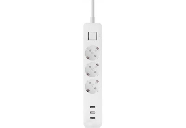 Фотография Удлинитель Mi Power Strip 3 розетки и 3 USB порта White (EU) Фотография Удлинитель Mi Power Strip 3 розетки и 3 USB порта White (EU)