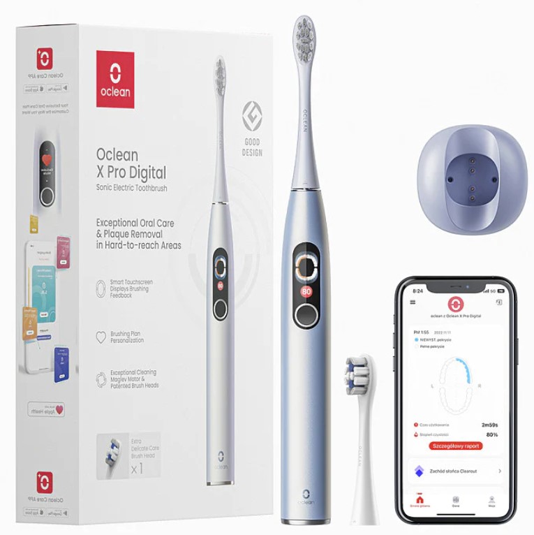 Фото Зубная щетка Xiaomi Oclean X Pro Digital Silver Фото Зубная щетка Xiaomi Oclean X Pro Digital Silver