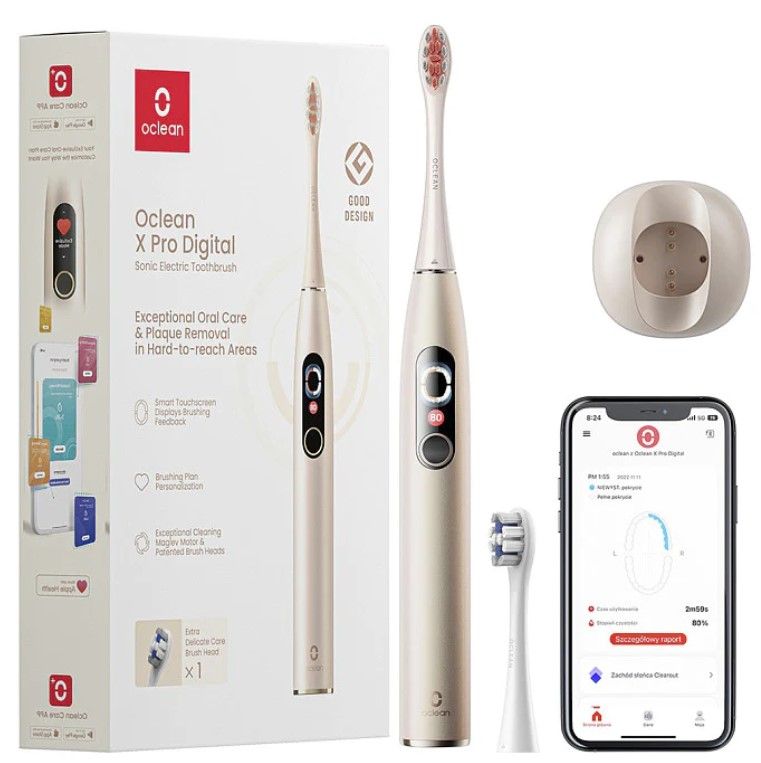 Фото Зубная щетка Xiaomi Oclean X Pro Digital Gold Фото Зубная щетка Xiaomi Oclean X Pro Digital Gold