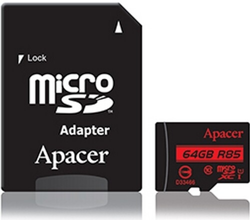 Фото Карта памяти Apacer AP64GMCSX10U5-R 64GB + адаптер Фото Карта памяти Apacer AP64GMCSX10U5-R 64GB + адаптер