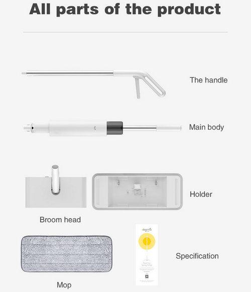 Швабра-полотер Xiaomi Deerma Spray Mop TB900