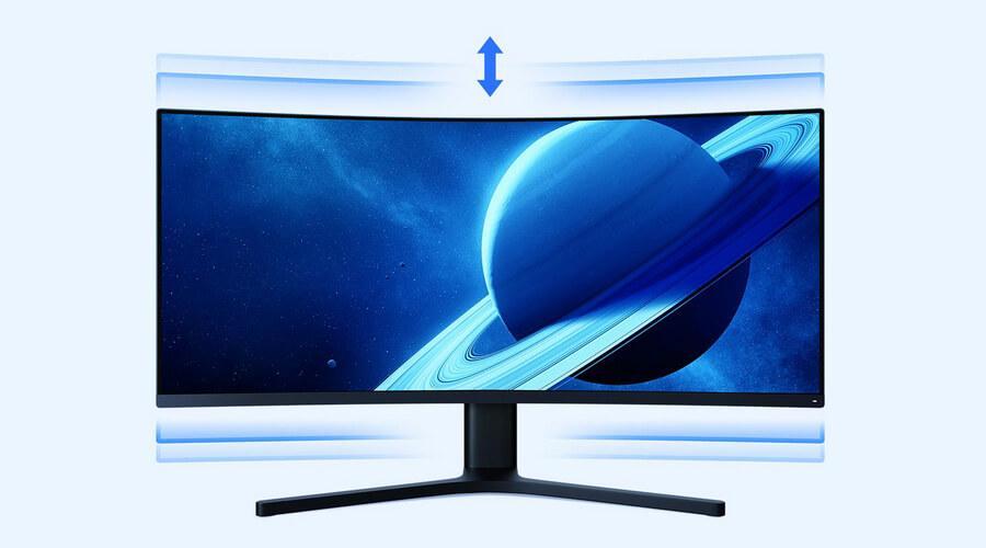 Mi Gaming Monitor 34 Curved можно регулировать по высоте