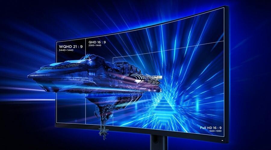 Соотношение сторон Mi Gaming Monitor 34 Curved составляет 21:9