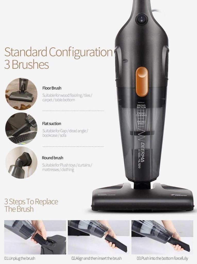 Пылесос Xiaomi Deerma DX115С подходит для уборки любых поверхностей