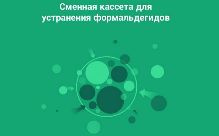 Надпись: сменная кассета для устранения формальдегидов