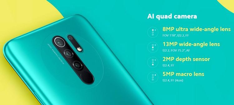 Redmi 9 оснащен модулем из четырех фотокамер