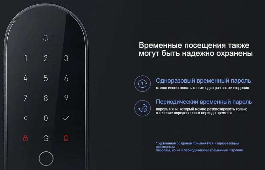 Можно задавать временные пароли для Aqara Door Lock N100 и выдавать их домашнему персоналу или офисным сотрудникам