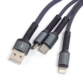 Кабель LDNIO LC93 3-in-1 Grey 1.2 m (40937)