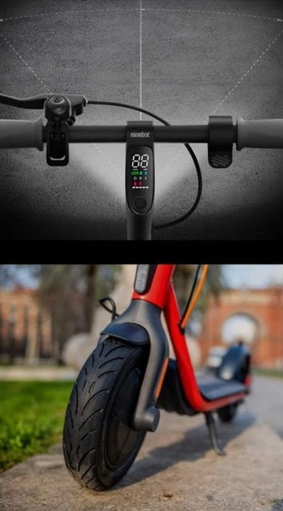 Фотография Электросамокат Xiaomi Ninebot KickScooter D18U Black-Red Фотография Электросамокат Xiaomi Ninebot KickScooter D18U Black-Red